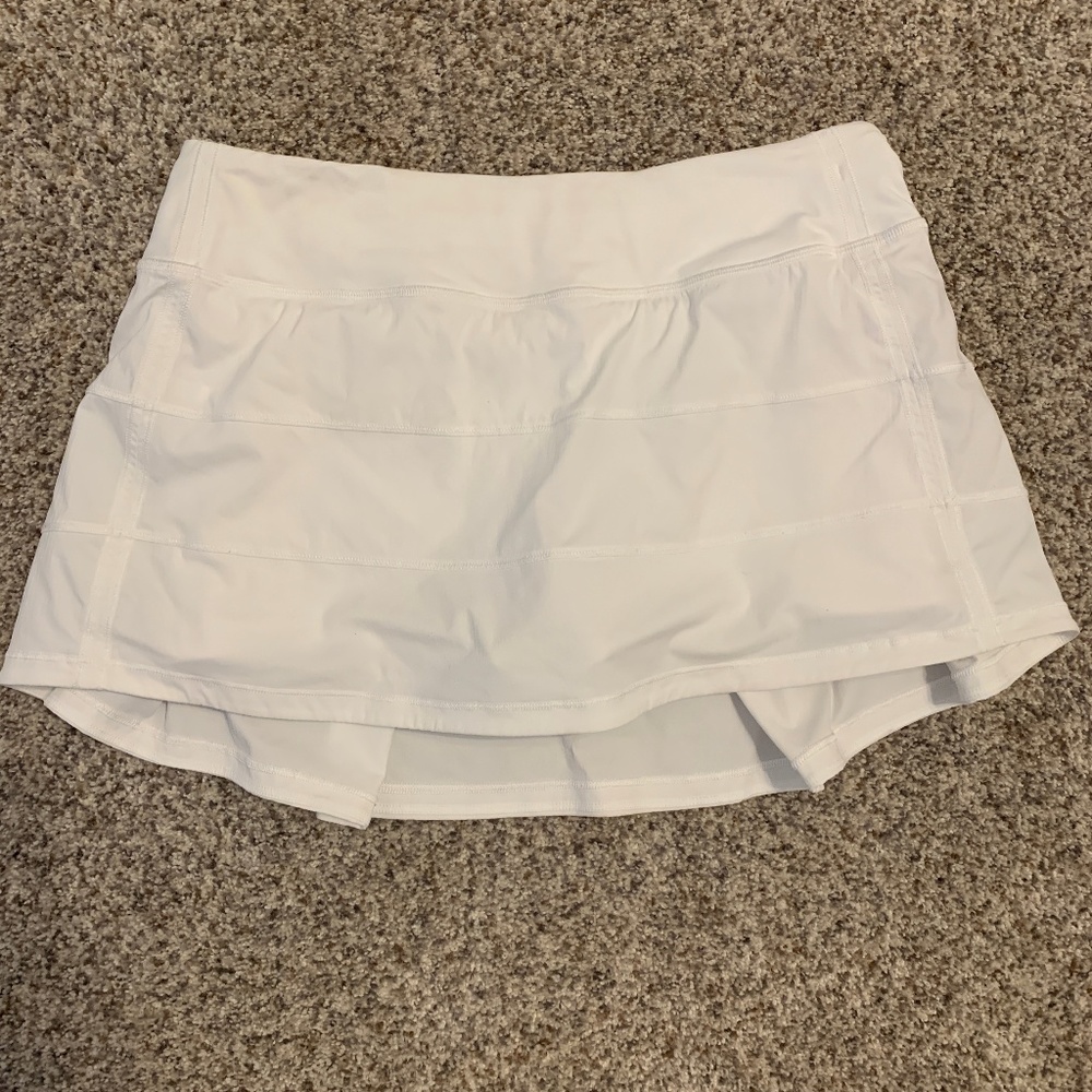 Lululemon White Pace Rival Skort Regular